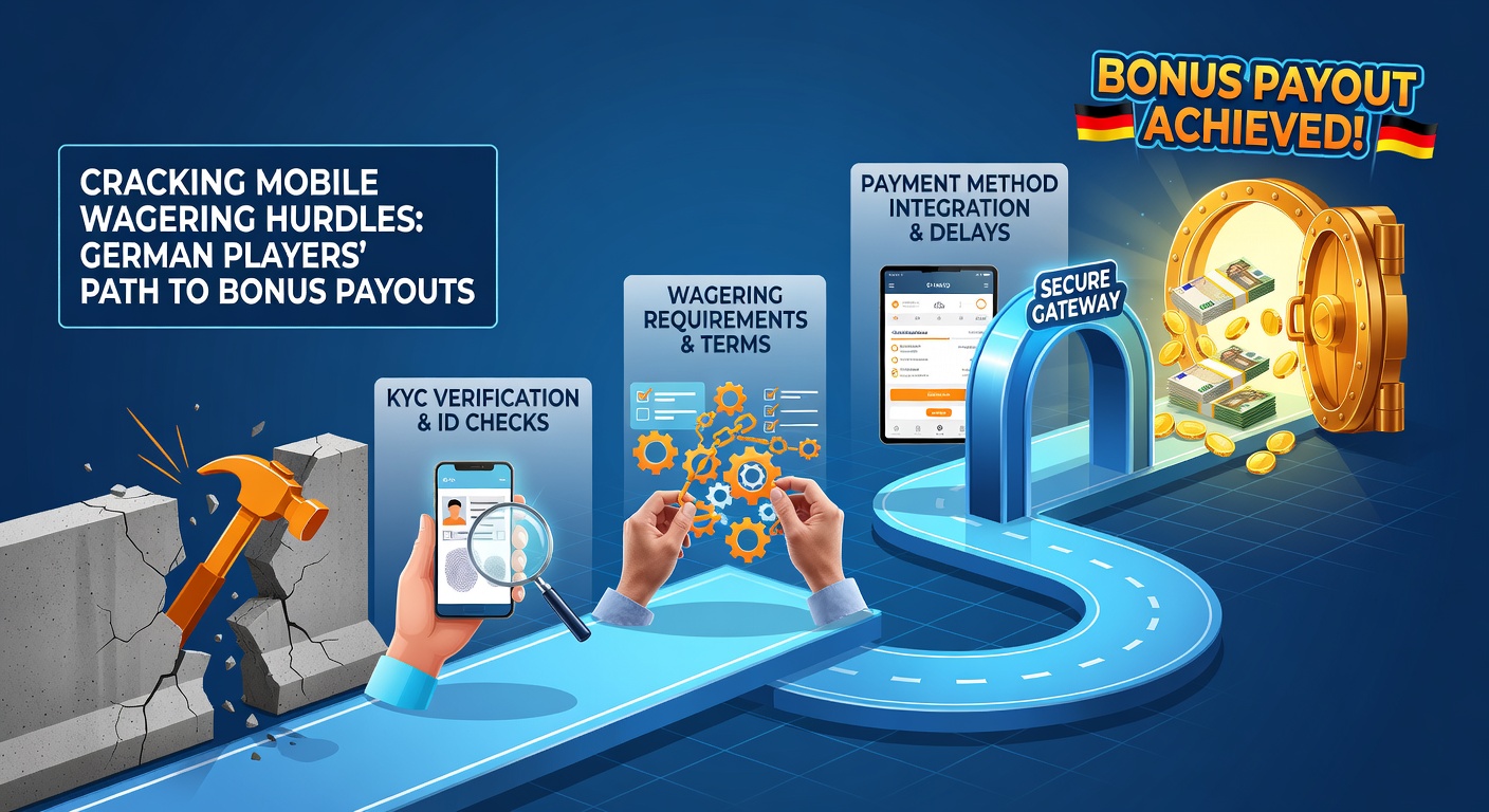 Grafik mit Strategien zur Erfüllung von Wettanforderungen auf einem Tablet, inklusive Slot-Symbolen und Fortschrittsbalken